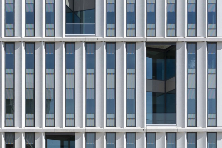 Detail der Sichtbetonfassade am Gründerzentrum Ingolstadt