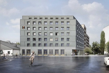 Neubau Kolping Jugendwohnen Berlin mit Sichtbetonfassade