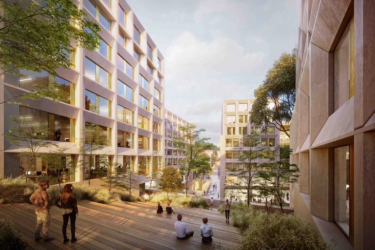 CS Campus Prag mit Sichtbetonfassade von hemmerlein