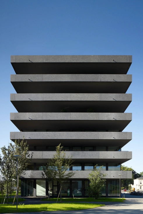 Sichtbeton Fassade geschliffen Citygate Basel Schweiz