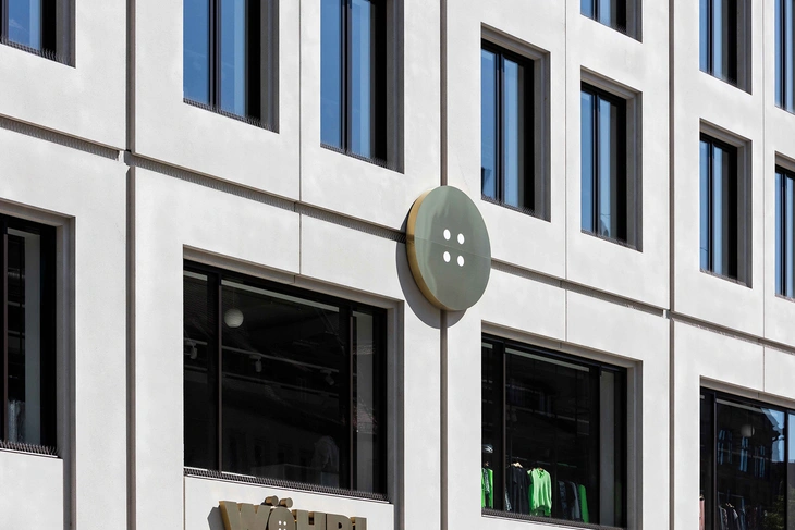 Sichtbetonfassadedetail am neuen Wöhrl in Nürnberg